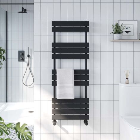 Orbit Life Flat Panel Heated Towel Rail 1600mm H x 600mm W - Black