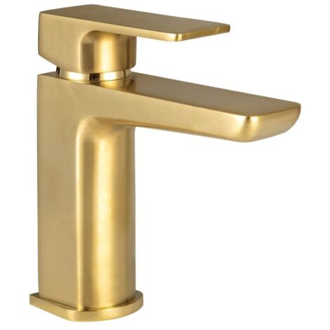 Orbit Muro Mono Basin Mixer Tap with Waste - Brushed Brass