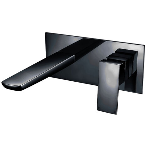 Orbit Muro Single Lever Basin Mixer Tap Wall Mounted - Matt Black