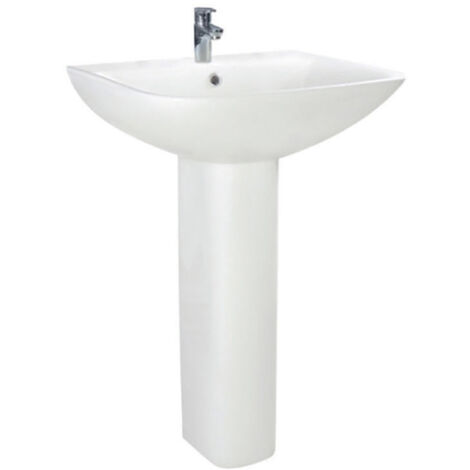 Orbit Nix Basin with Full Pedestal 550mm Wide - 1 Tap Hole