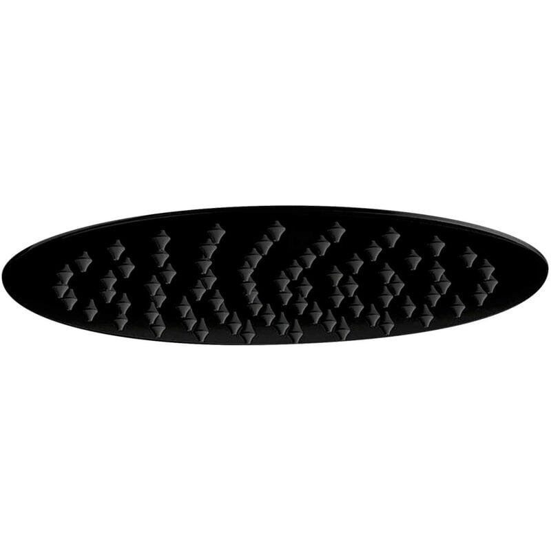 Noire Round Fixed Shower Head 200mm Diameter - Matt Black - Orbit