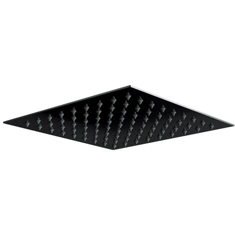 Orbit Noire Square Fixed Shower Head 200mm x 200mm - Stainless Steel/Matt Black