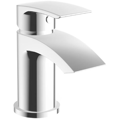 Orbit Reno Mini Mono Basin Mixer Tap with Push Button Waste - Chrome
