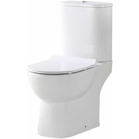 Orbit Riva Open Back Close Coupled Rimless Pan Push Button Cistern - Excluding Seat