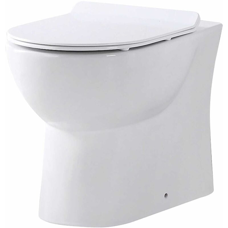 Riva Rimless Back to Wall Toilet Pan 510mm Projection - White - Orbit