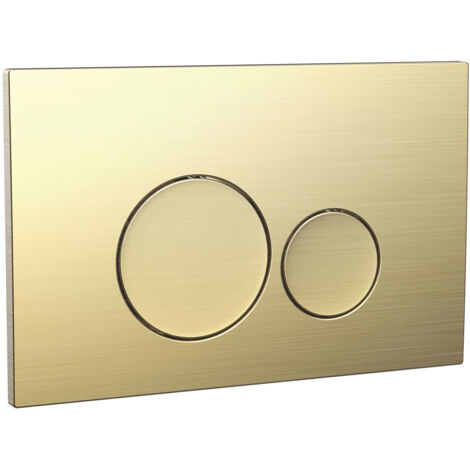 Orbit Round Dual Button Toilet Flush Plate - Brushed Brass