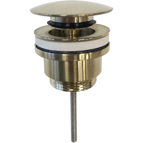 Orbit Universal Push Button Basin Waste Slotted/Un-Slotted - Brushed Brass