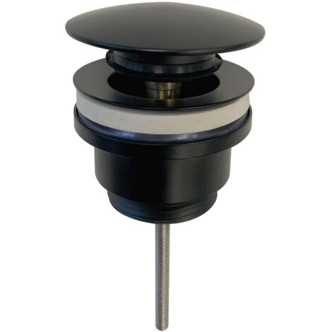 Orbit Universal Push Button Basin Waste Slotted/Un-Slotted - Matt Black