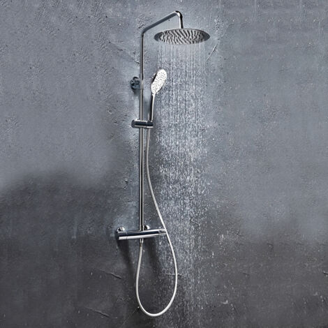 Orbit Vizion Curved Thermostatic Bar Mixer Shower with Shower Kit and Fixed Head - Chrome