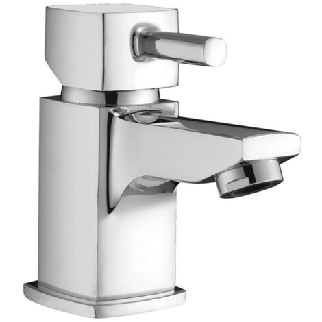 Orbit Zero Mini Mono Basin Mixer Tap with Push Button Waste - Chrome