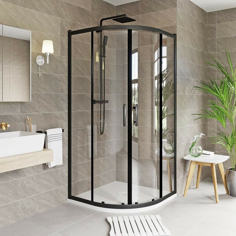 6Mm One Door Offset Quadrant Shower Enclosure 1000 X 800 Silver