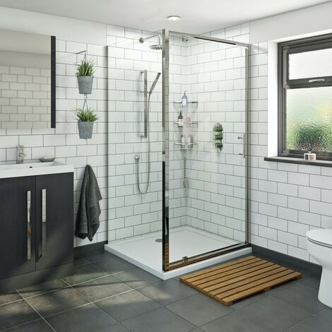 Orchard 6mm pivot hinged rectangular shower enclosure 700 x 800