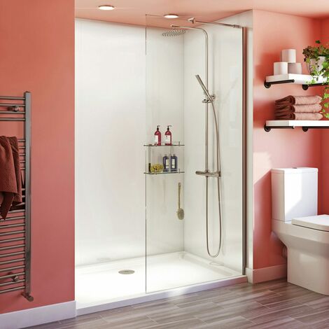 Orchard 6mm walk in glass panel with stone shower tray 1200 x 800