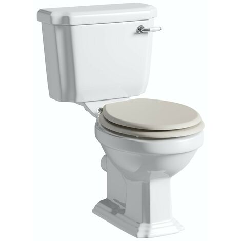 main image of "Orchard Dulwich close coupled toilet inc stone ivory soft close seat"