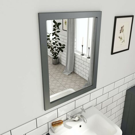 Orchard Dulwich stone grey bathroom mirror 800 x 600mm - Grey