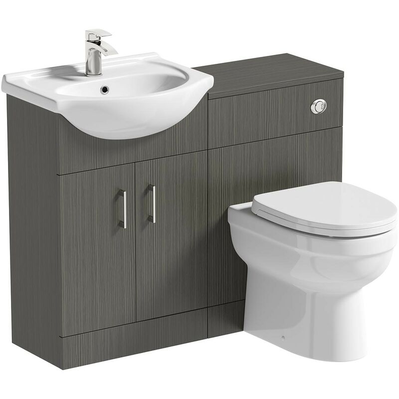 Orchard - Lea avola grey 1060mm combination and Eden back to wall toilet with seat