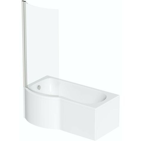 Orchard P shaped left handed shower bath 1700mm with 6mm shower screen