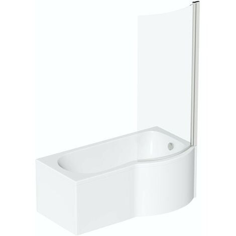 Orchard P shaped right handed shower bath 1700mm with 6mm shower screen