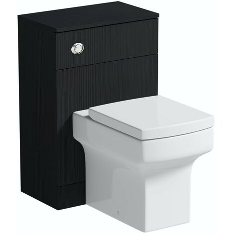 main image of "Orchard Wye essen black back to wall unit and toilet with soft close seat"