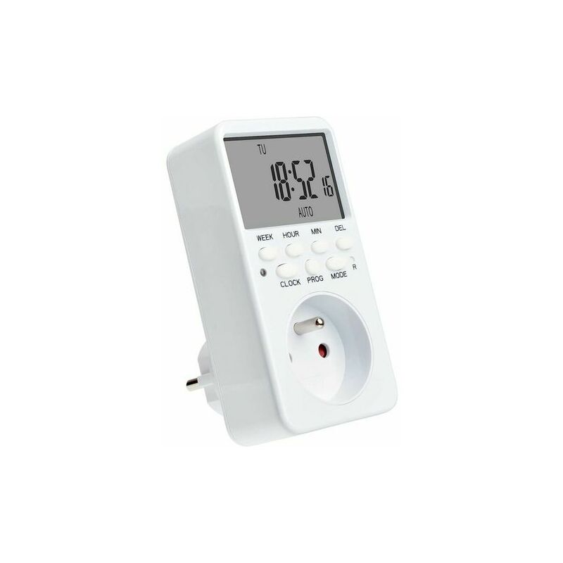 Orchidée - Orchid-Digital Programmable Socket, Weekly Electric Socket Scheduler with 20 Programs, 24H Socket Timer with lcd Display Energy Saving for