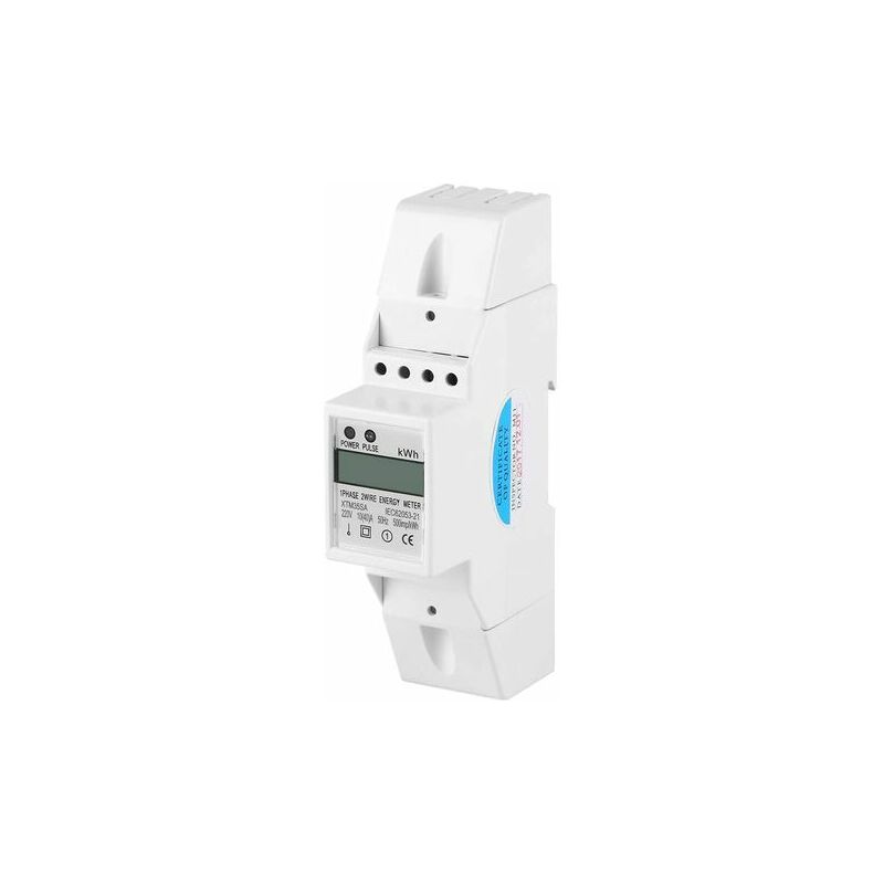 Orchid-Electricity Meter, Digital lcd Energy Meter Single Phase 2 Wire KWh Meter DIN-Rail 10 (40) a