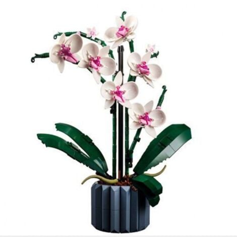 ANDYOU Orchid Plant Decor Building Set for Adults Build an Orchid Display Piece for The Home or Office (608 Pieces)