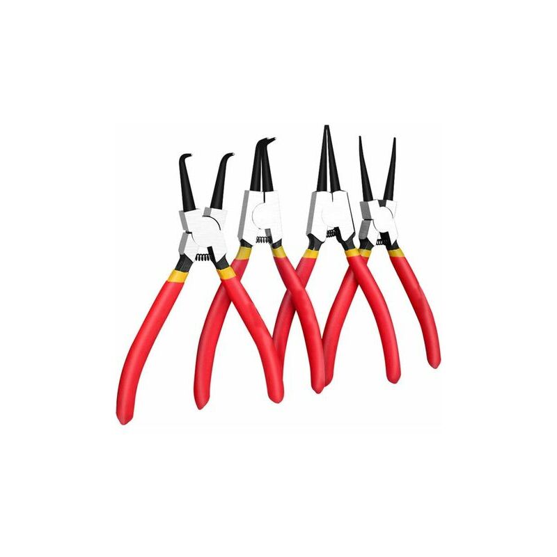 Orchidée - Orchid-Professional Circlip Pliers, Set of 4 Ring Pliers Made of Carbon Steel Internal External Retaining Clips Circlip Pliers for Circlip