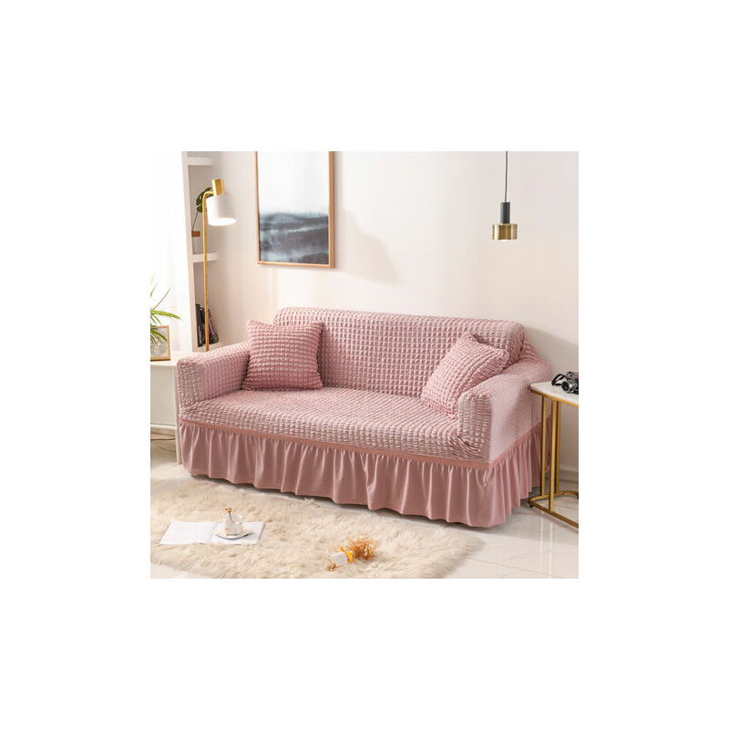 Orchid-Stretch Sofa Cover 3D Bubble Lattice Slipcover Elegant High Stretch Couch Cover Durable Couch Cover Furniture Protector 1-Seat 90-140cm Pink