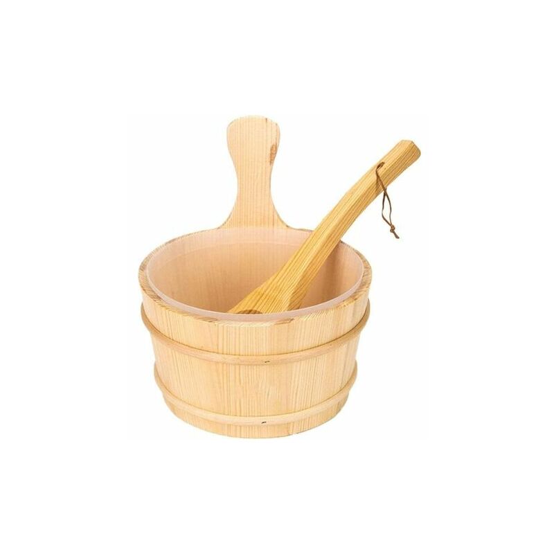 Orchidée - Orchid-Wooden Sauna Bucket with Ladle,Wooden Sauna Bucket and Ladle Kit