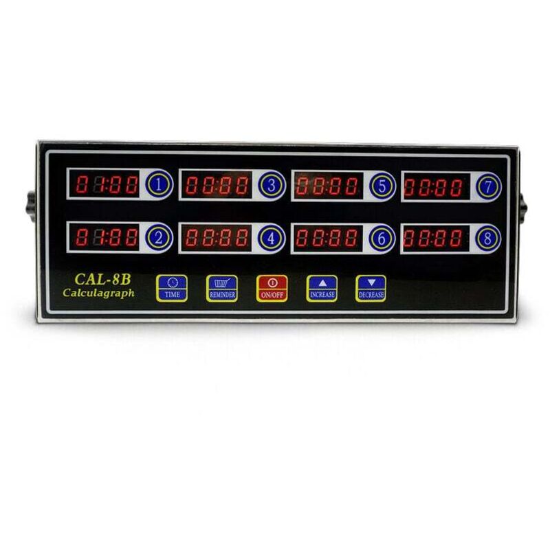 Minuterie de Cuisine NuméRique Commerciale à 8 Canaux, Minuterie de Calcul en Acier Inoxydable avec Alarme, Rappel D'Horloge