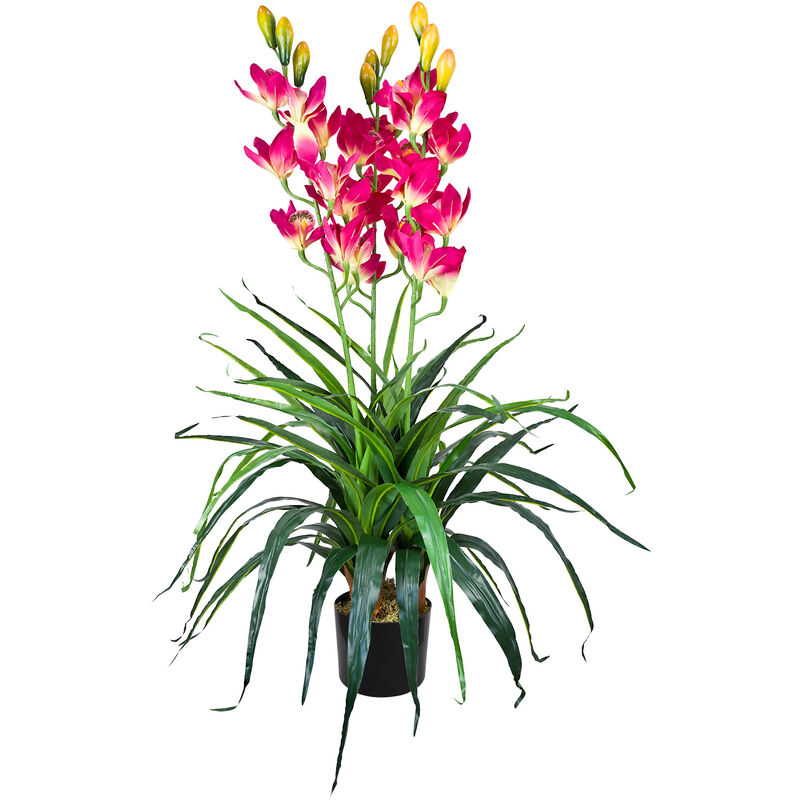 Decovego - Orchidée Plante Artificielle Artificiel avec Pot 100cm 27 Fleuraisons Rose
