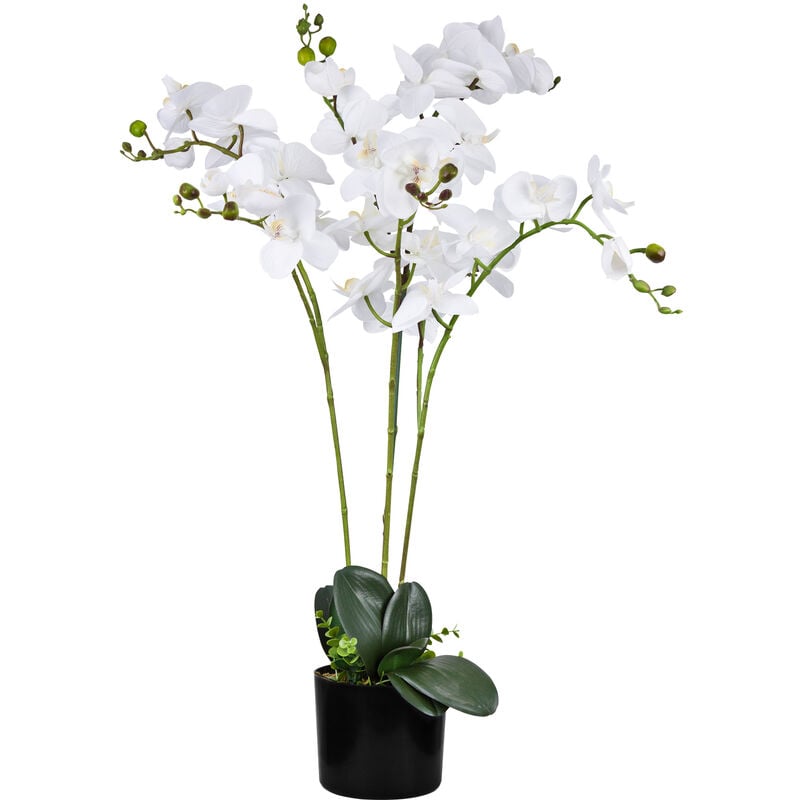 Orchidée Plante Artificielle Artificiel avec Pot 75 cm Blanc Decovego