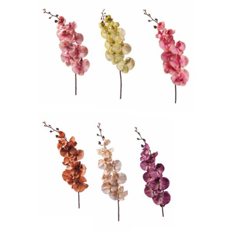 ORCHIDEA 97CM CON 9 FIORI E 6 BOCCIOLI IN 6 COLORI