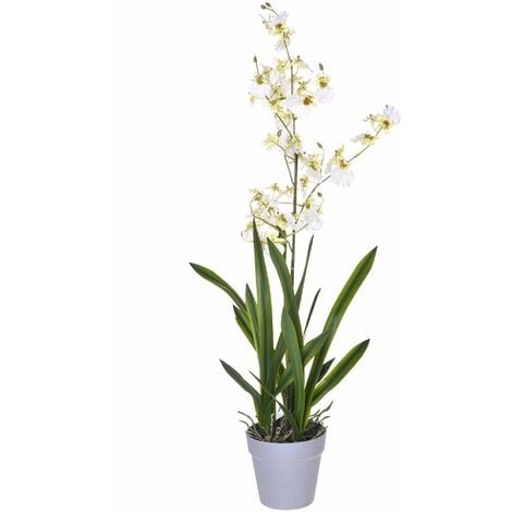 Orchidea Artificiale con Vaso 30 cm Bianca vidaXL 38358