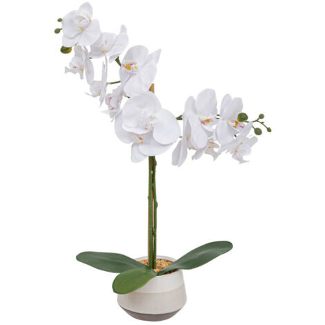 Orchidée Artificielle en Pot "Clera" 52cm Blanc