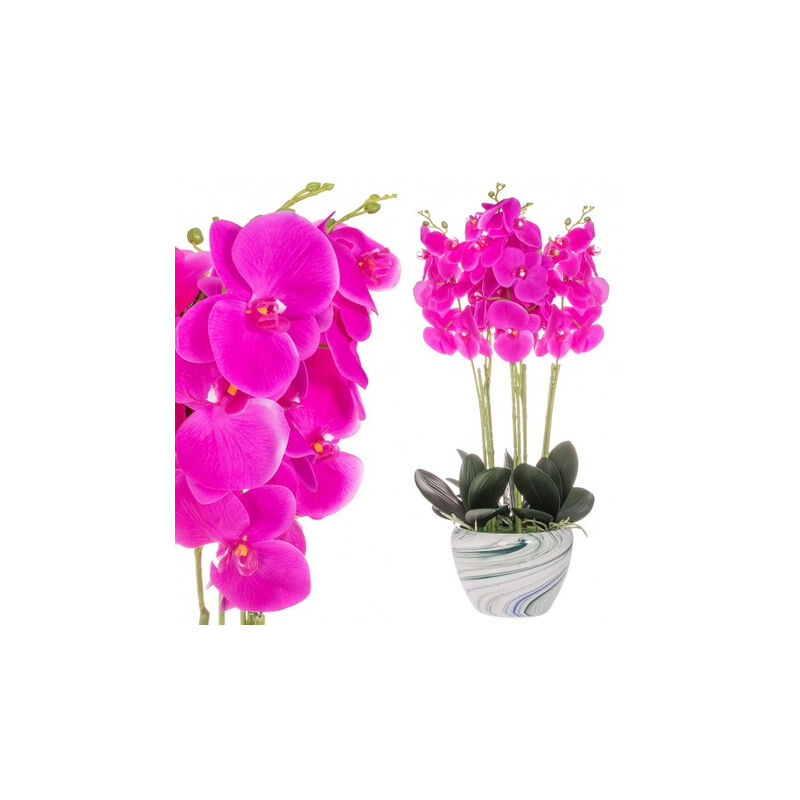 Springos - Orchidée artificielle en pot de 75 cm, rose.