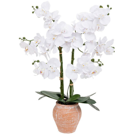 Orchidée Artificielle en Pot "Dena" 65cm Blanc