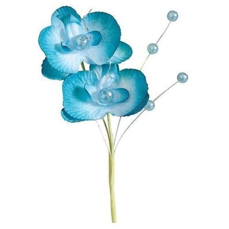 ORCHIDEE DOUBLE 12CM TURQUOISE