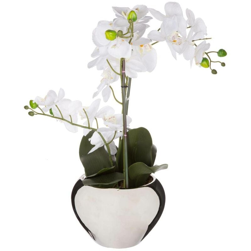 Atmosphera - Orchidée artificielle vase céramique H57cm créateur d'intérieur