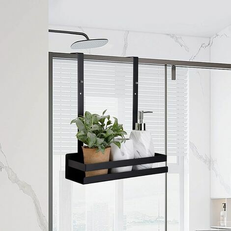 orchidée-Over The Shower Door Caddy Pantry Organizer Rack with Reliable Hooks, Sturdy Rust Proof Stainless Steel Hanging Shower Organizer Shelf Basket Storage Rack, Bathroom Shower Caddy Drill Free
