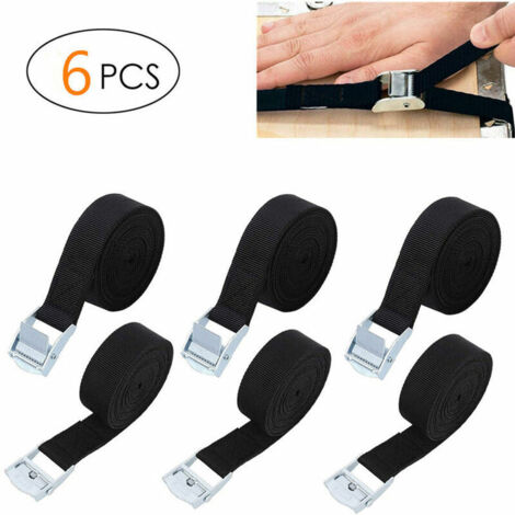 OrchidTie Down Straps Nylon Tie Down Strap Car Roof Rack Straps For Cargo Tie Down Heavy Duty Tie Down Straps With Zinc Alloy Buckles 6 Pack,Model:Black