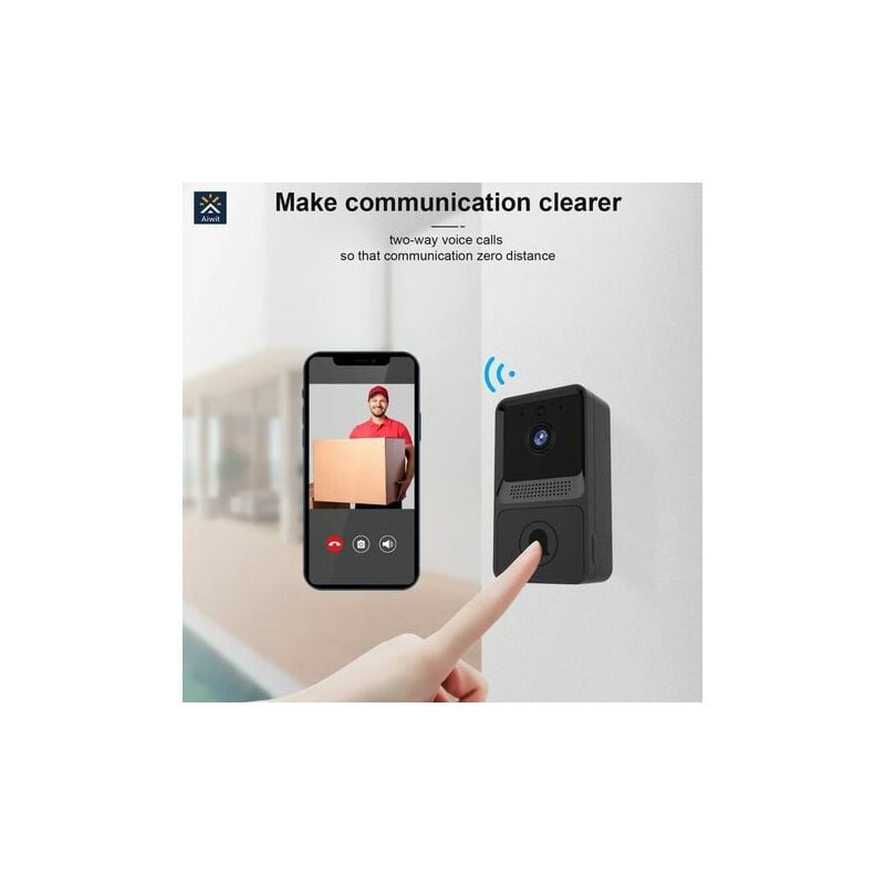 Orchidée - OrchidVideo Doorbell Voice Visu Real Time Intercom vga Chime Night Vision WiFi ip Camera Smart Alarm Doorbell for Home Security Aiwit App