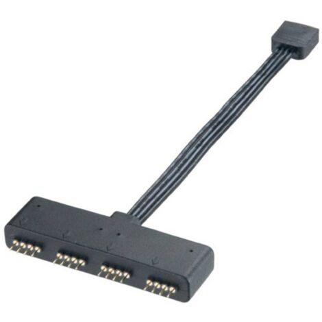 ordinateur Câble de raccordement [1x fiche LED RGB mâle - 4x fiche LED RGB femelle] 0.10 m noir Akasa - noir