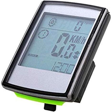 Ordinateur de vélo sans fil lumineux compteur de kilométrage compteur de vitesse de voiture universel 12 fonctions odomètre 1 pièce lumière noire et verte