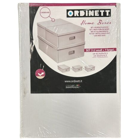 ORDINETT - SET 3 HOME BOX (2 SMALL+1LARGE) 42.5X32X15.5CM BIANCO