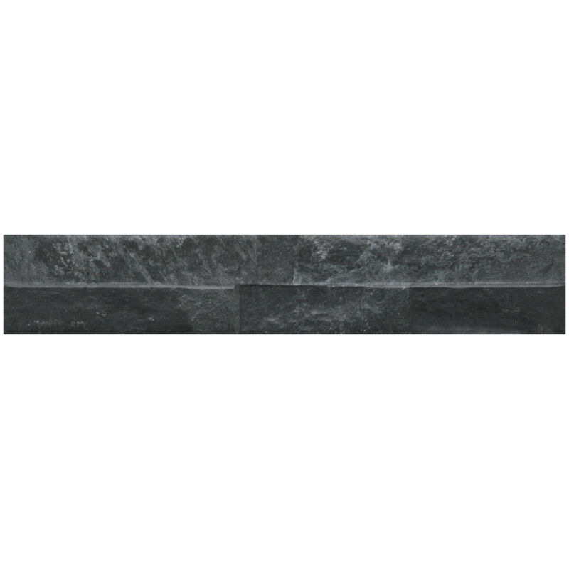 Ordino Black 8cm x 44.25cm Porcelain Wall Tile - Black - Wholesale Domestic