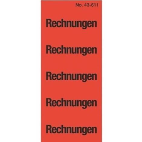 Ordner-Etiketten Inhaltsschild Rechnungen Rot 100 Stück