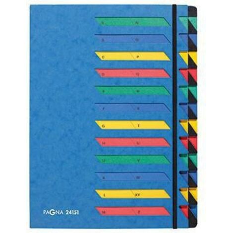Ordnungsmappe Deskorganizer Classic DIN A4 Pressspan Farbe: blau Farbe des Fächerblocks: mehrfarbig 24 Fächer