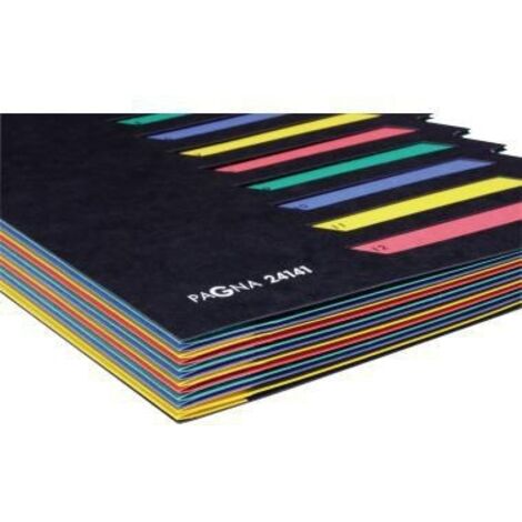 Ordnungsmappe Deskorganizer Classic DIN A4 Pressspan Farbe: schwarz Farbe des Fächerblocks: mehrfarbig 12 Fächer