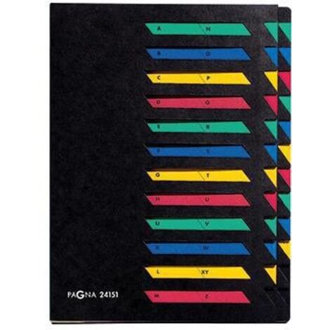 Ordnungsmappe Deskorganizer Classic DIN A4 Pressspan Farbe: schwarz Farbe des Fächerblocks: mehrfarbig 24 Fächer